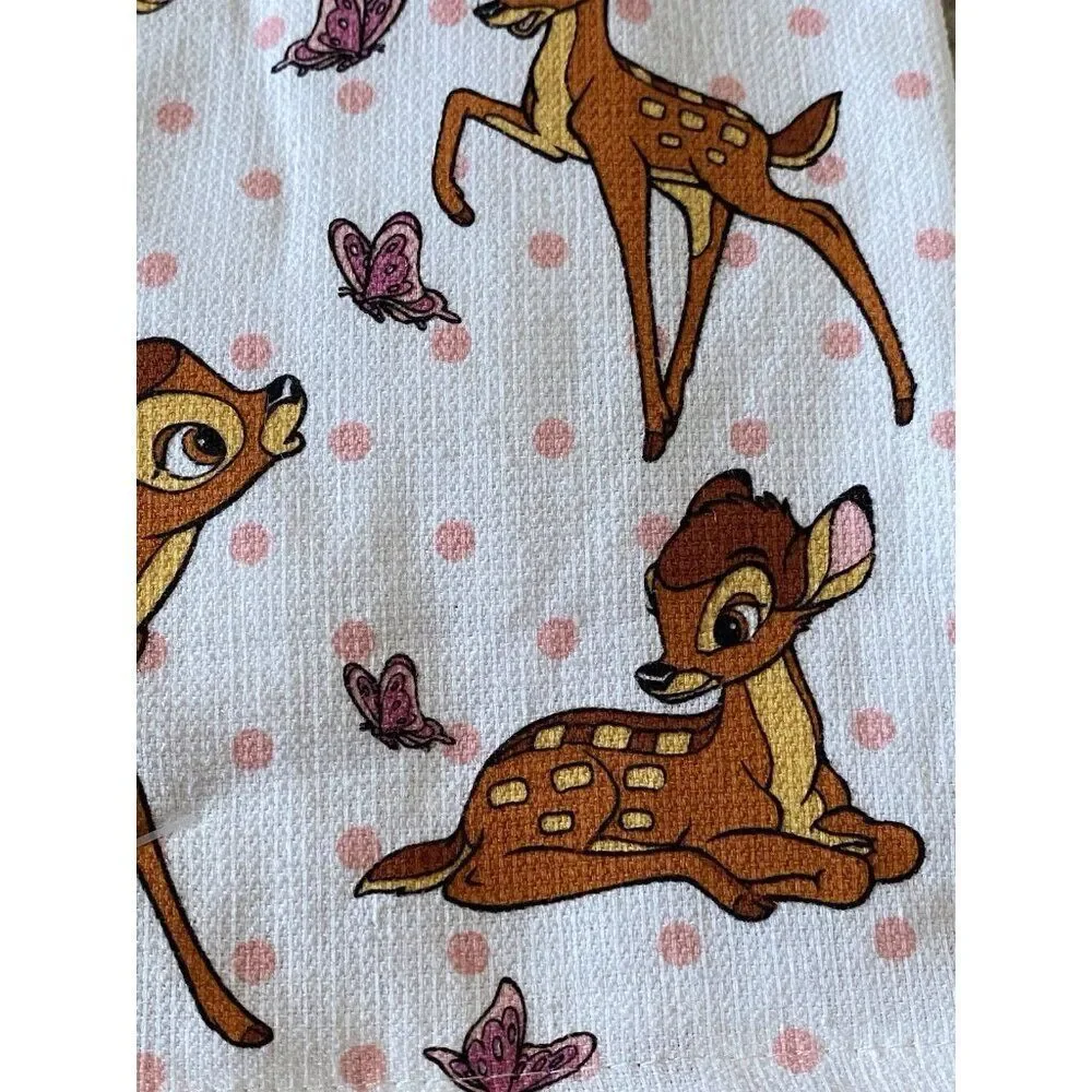 Set Of 2 Disney Bambi And Butterflies Kitchen Towels 18” X 28” Cotton NEW‎